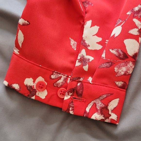 Ava & Viv 1x red Floral Blouse - Picture 4 of 5